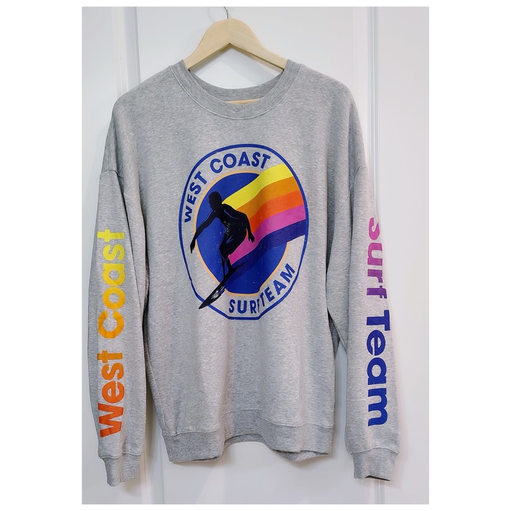 Grayson Threads Gray Multi Graphic West Coast Surf Team Sweatshirt NWOT - Picture 3 of 10